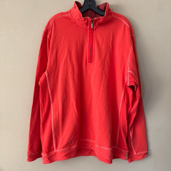 Tommy Bahama Red Quarter Zip Up Sweatshirt Size XXL - Picture 1 of 8